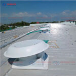 lắp đặt quạt hút mái nhà xưởng composite